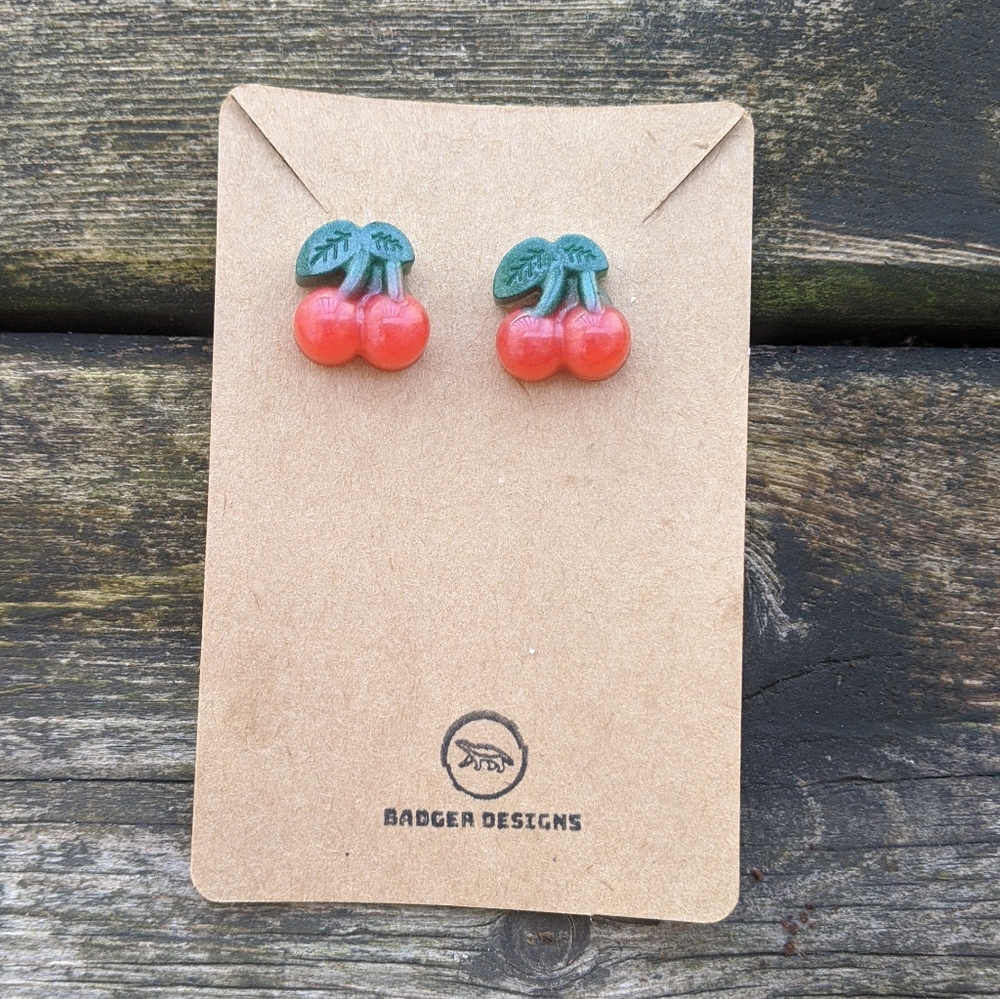 Handcrafted Cherry Earrings